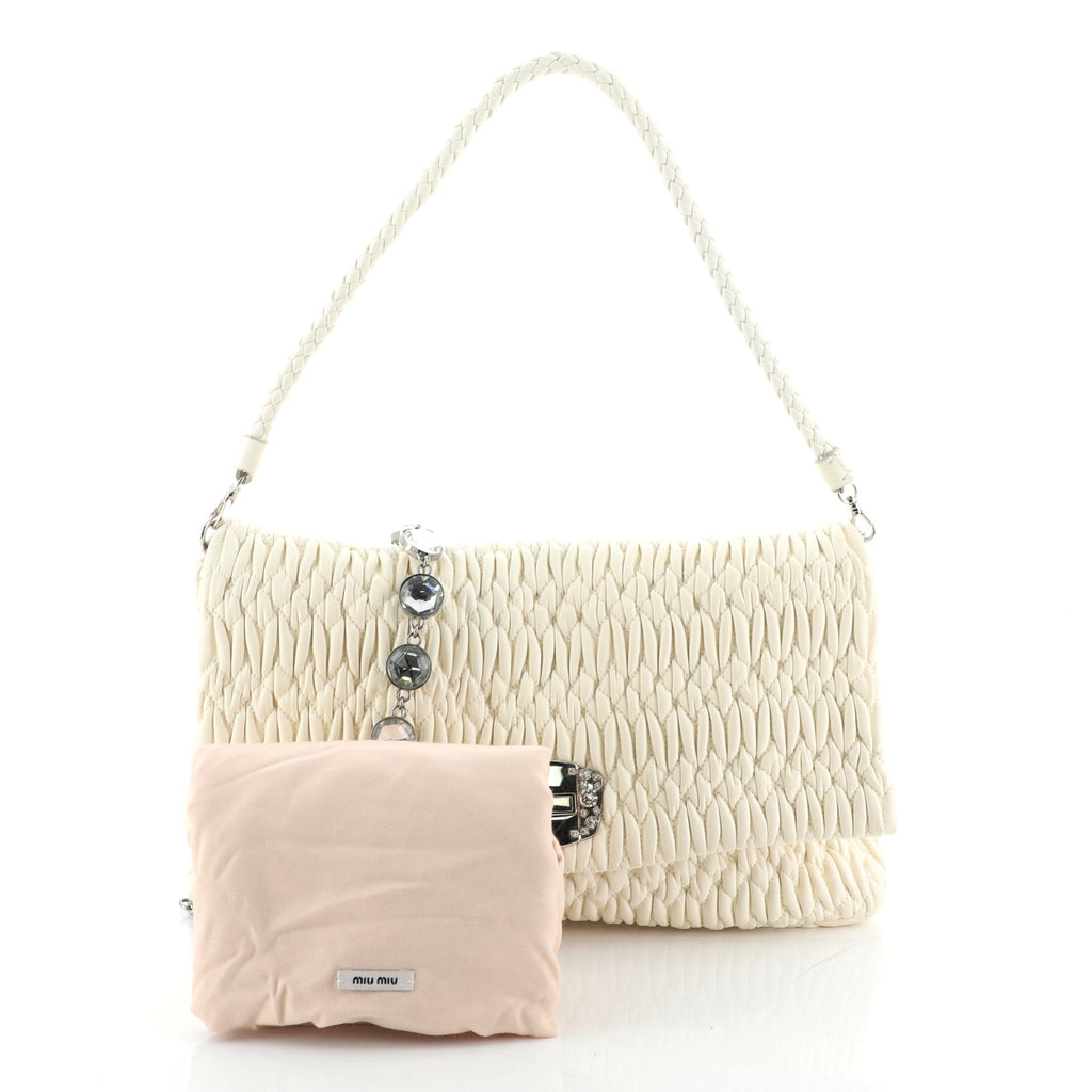 Crystal Clutch Matelasse Leather Large