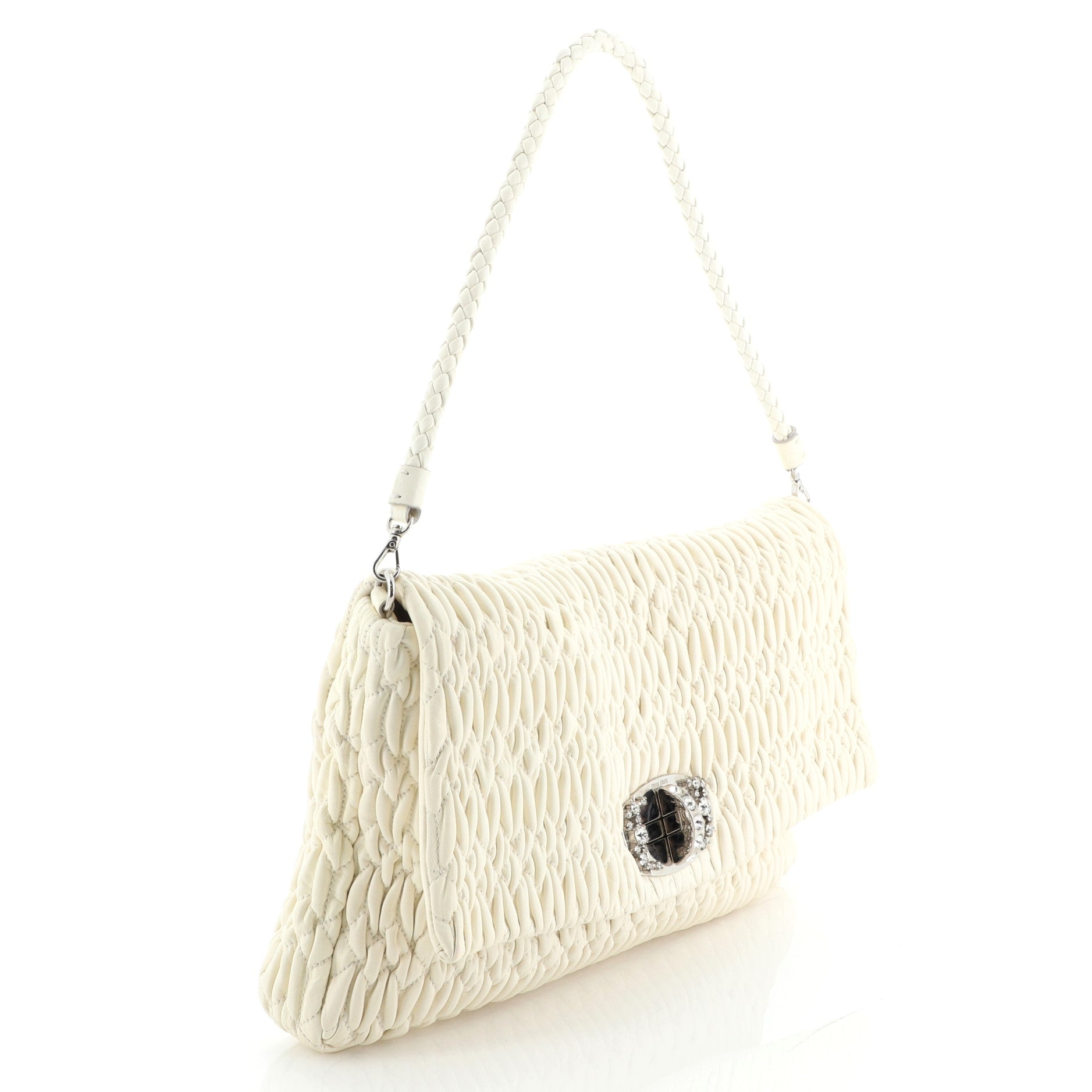 Crystal Clutch Matelasse Leather Large