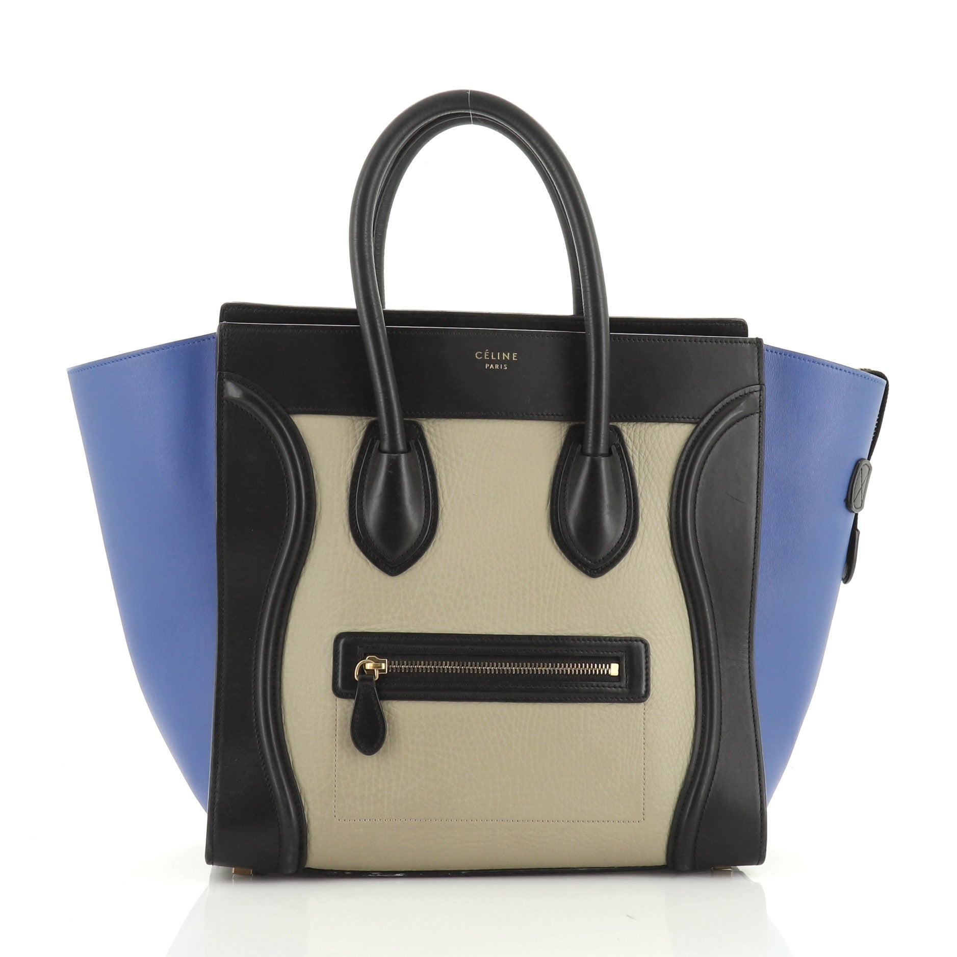 Tricolor Luggage Bag Leather Mini