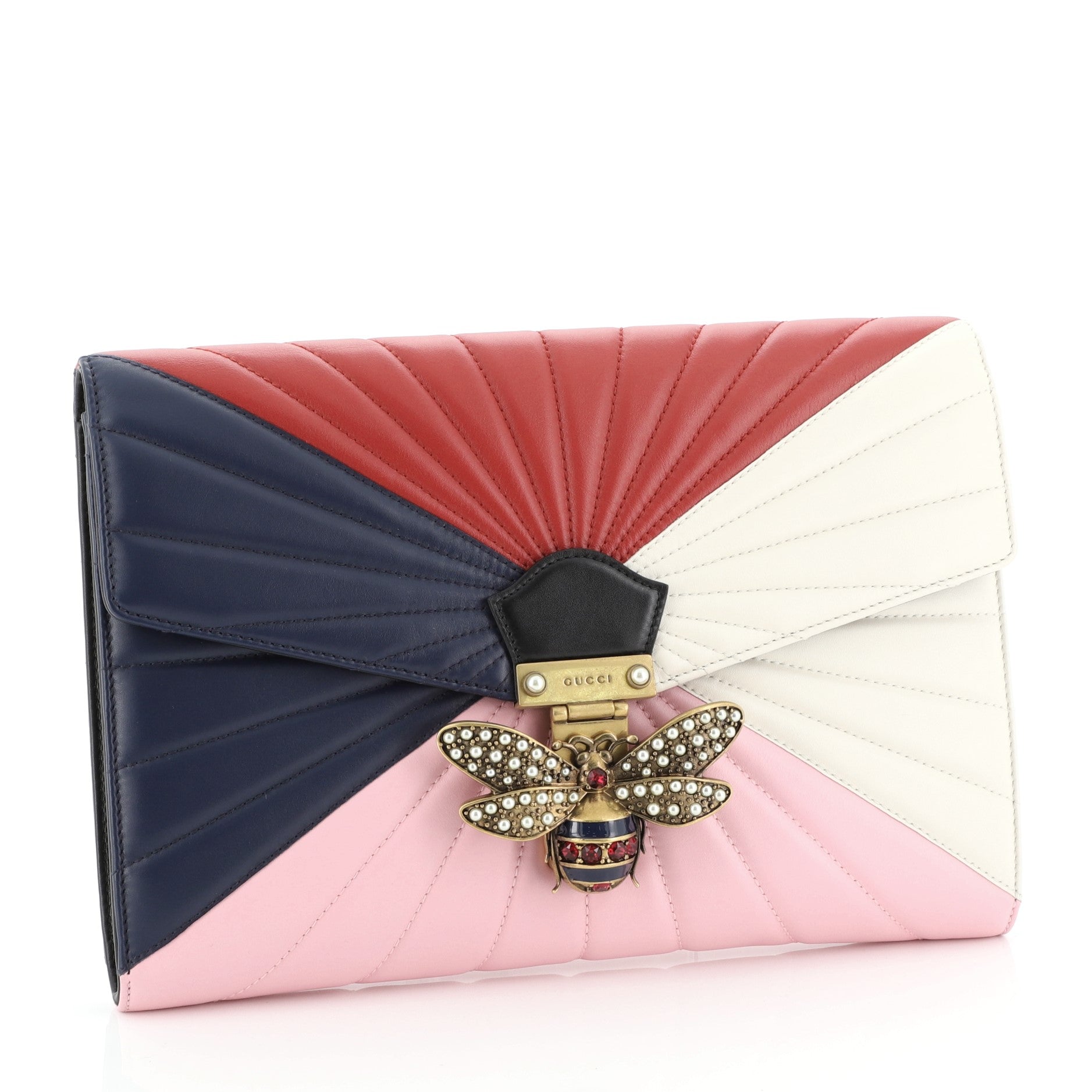 Queen Margaret Clutch Colorblock Leather