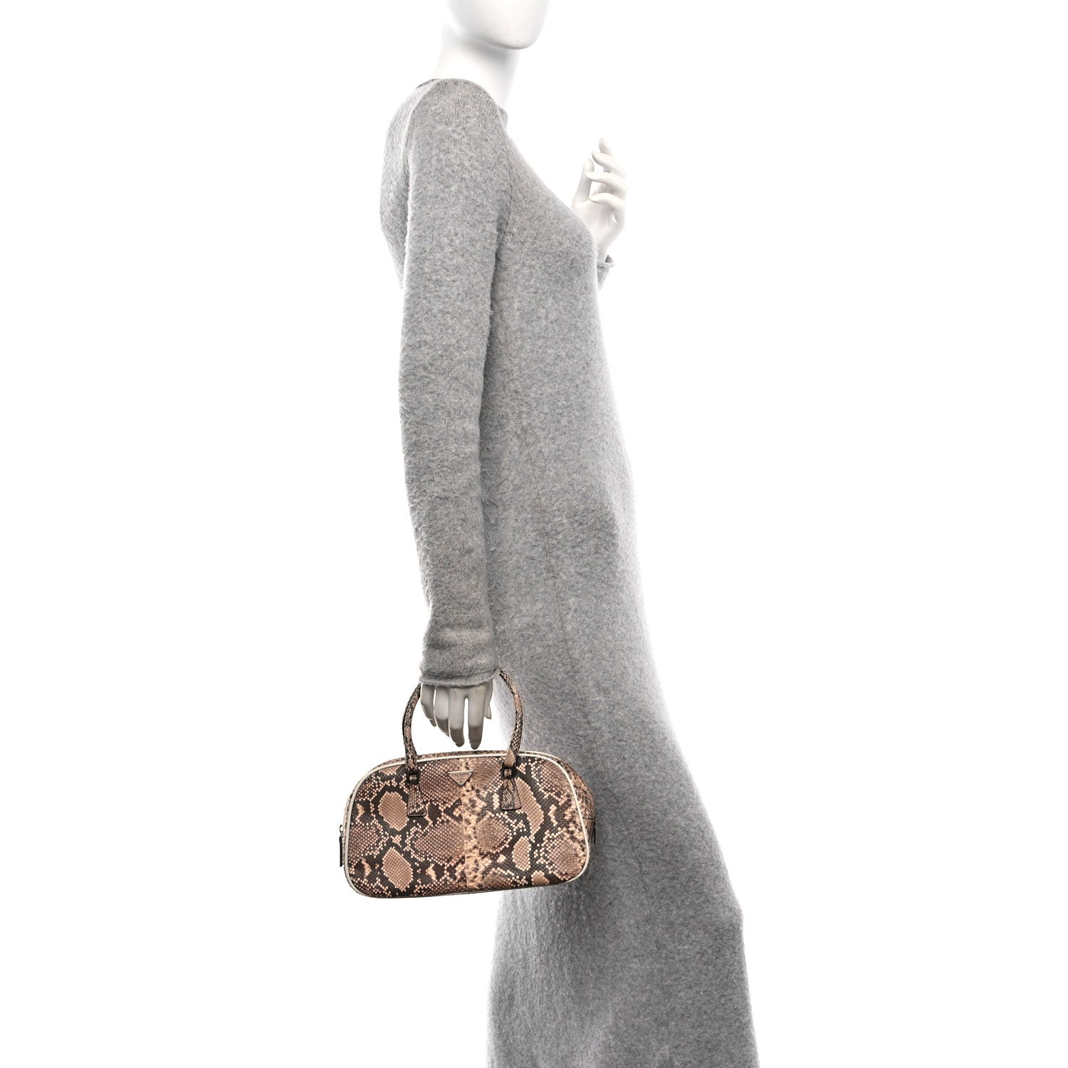 Snakeskin Bowler Beige