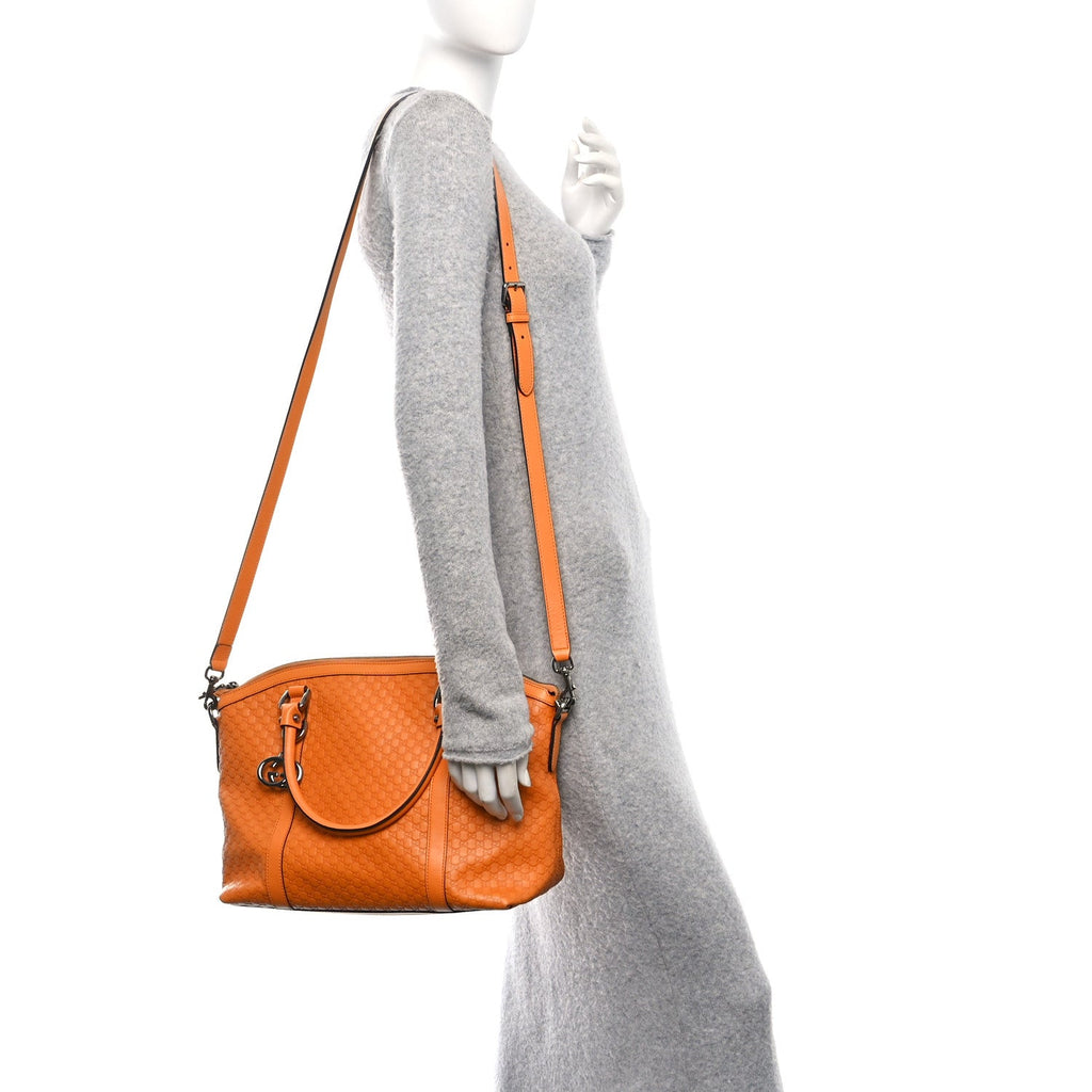 Microguccissima Medium GG Charm Dome Satchel Orange