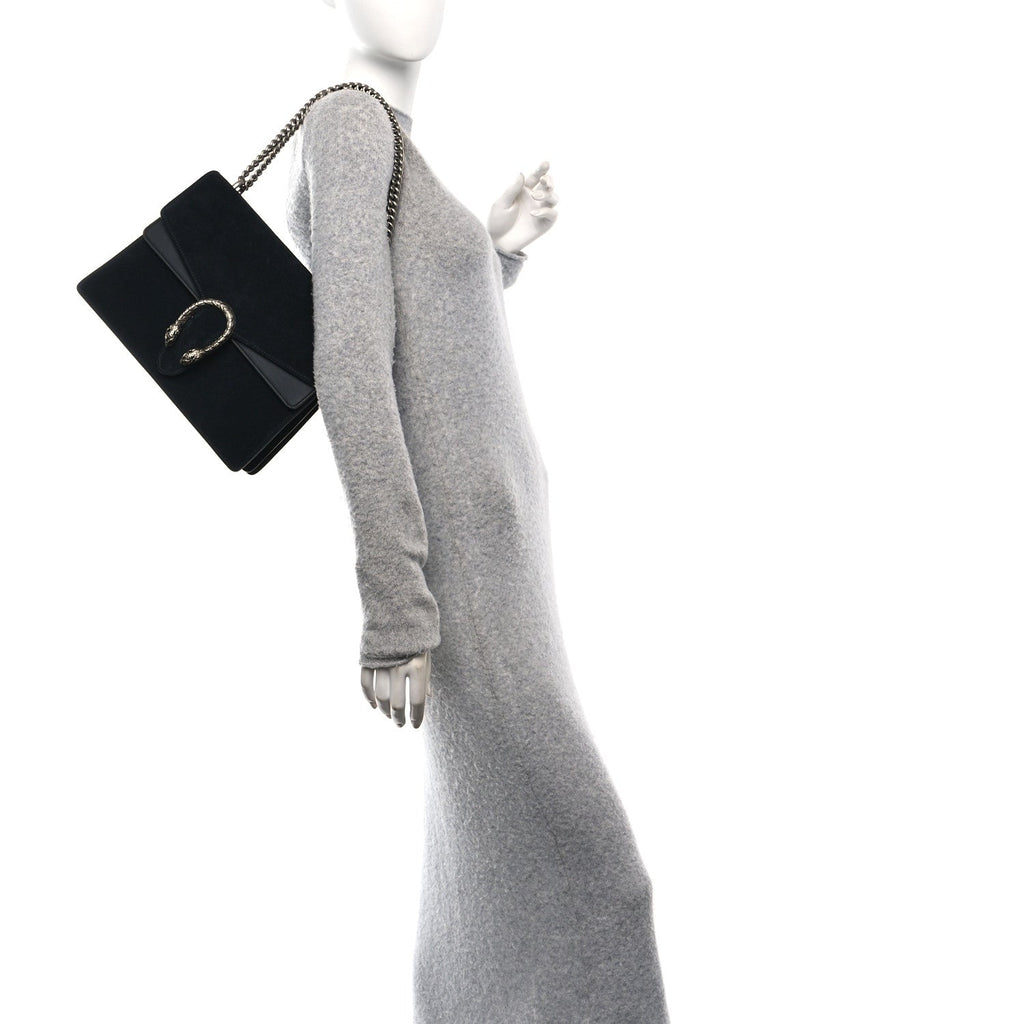 Suede Medium Dionysus Shoulder Bag Black