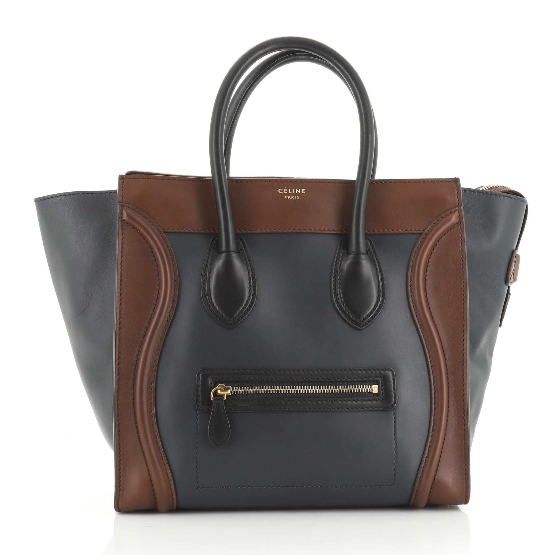 Tricolor Luggage Bag Leather Mini