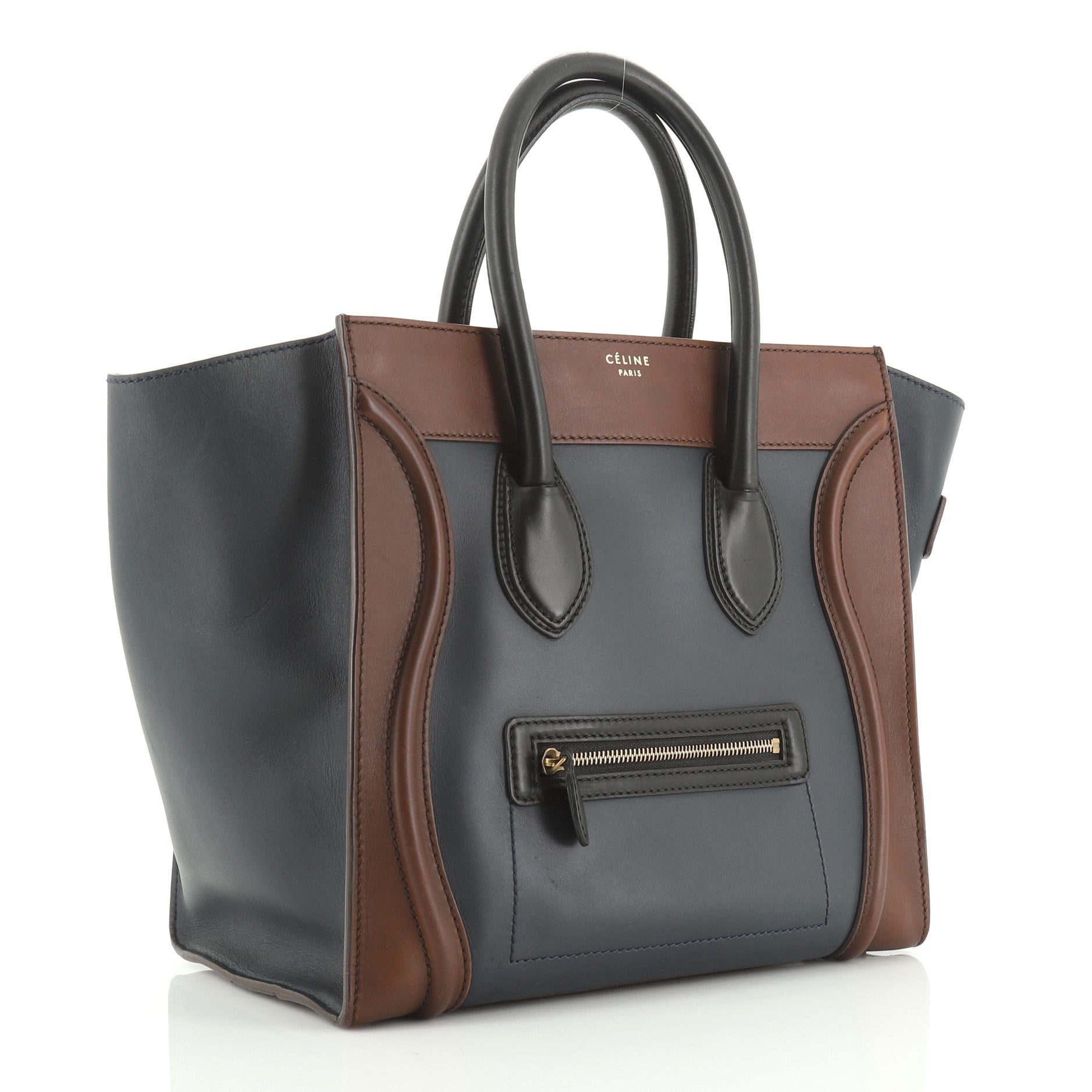 Tricolor Luggage Bag Leather Mini