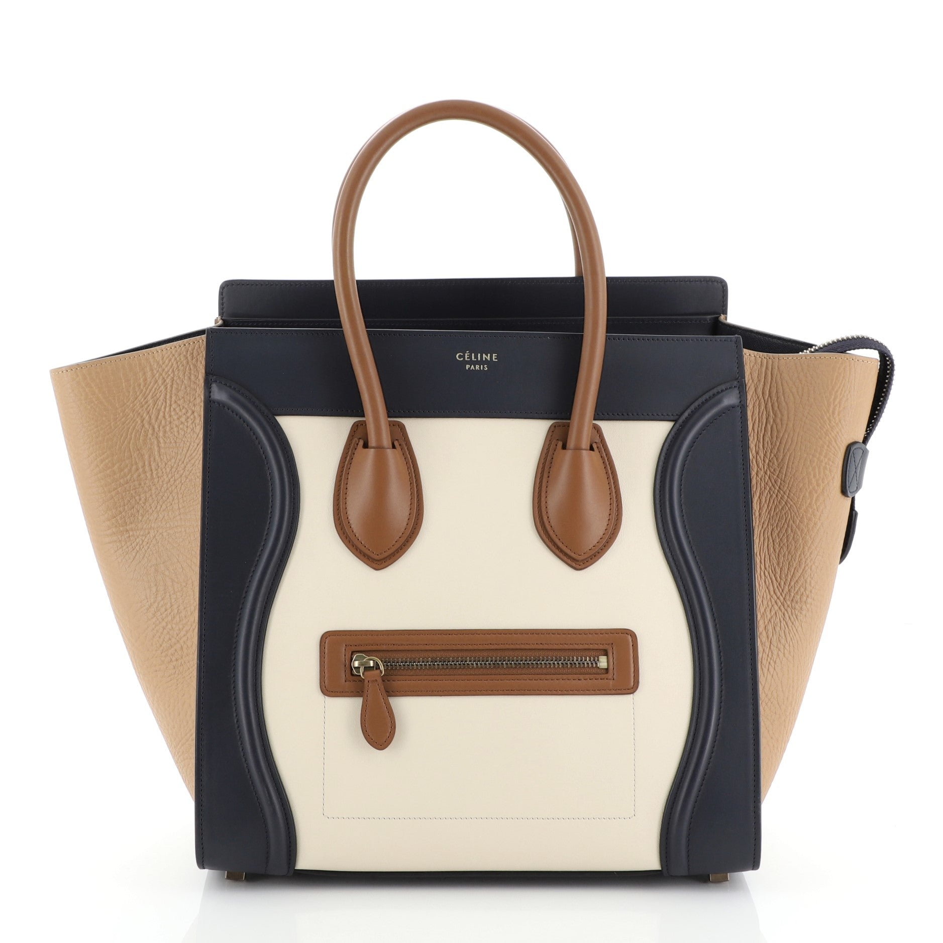 Tricolor Luggage Bag Leather Mini