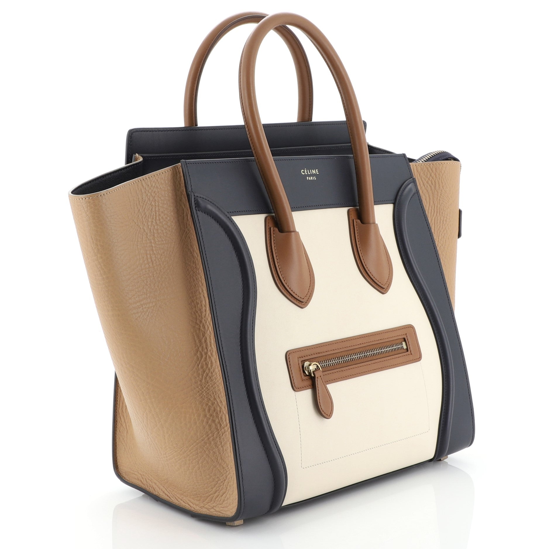 Tricolor Luggage Bag Leather Mini