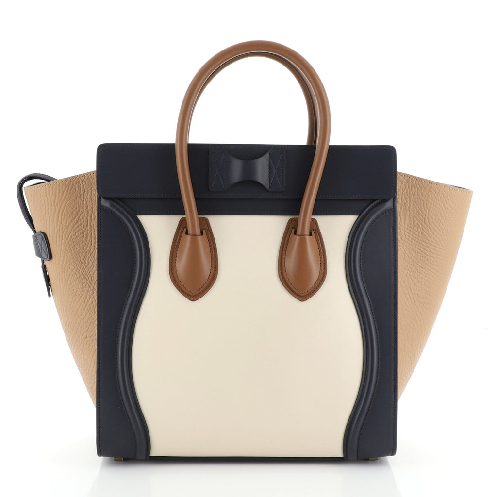Tricolor Luggage Bag Leather Mini