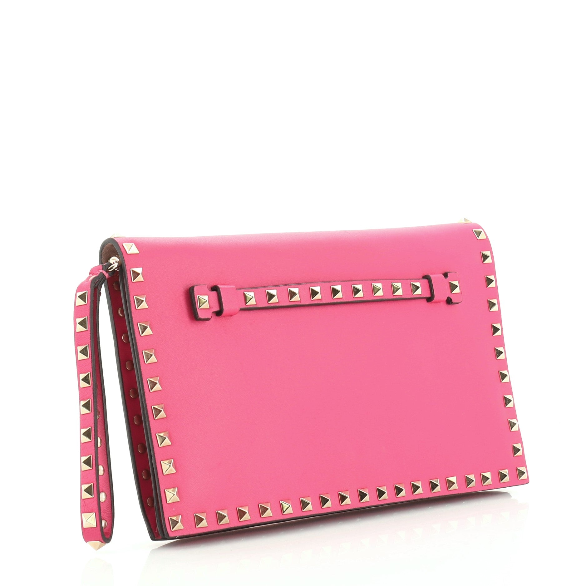 Rockstud Flap Clutch Leather