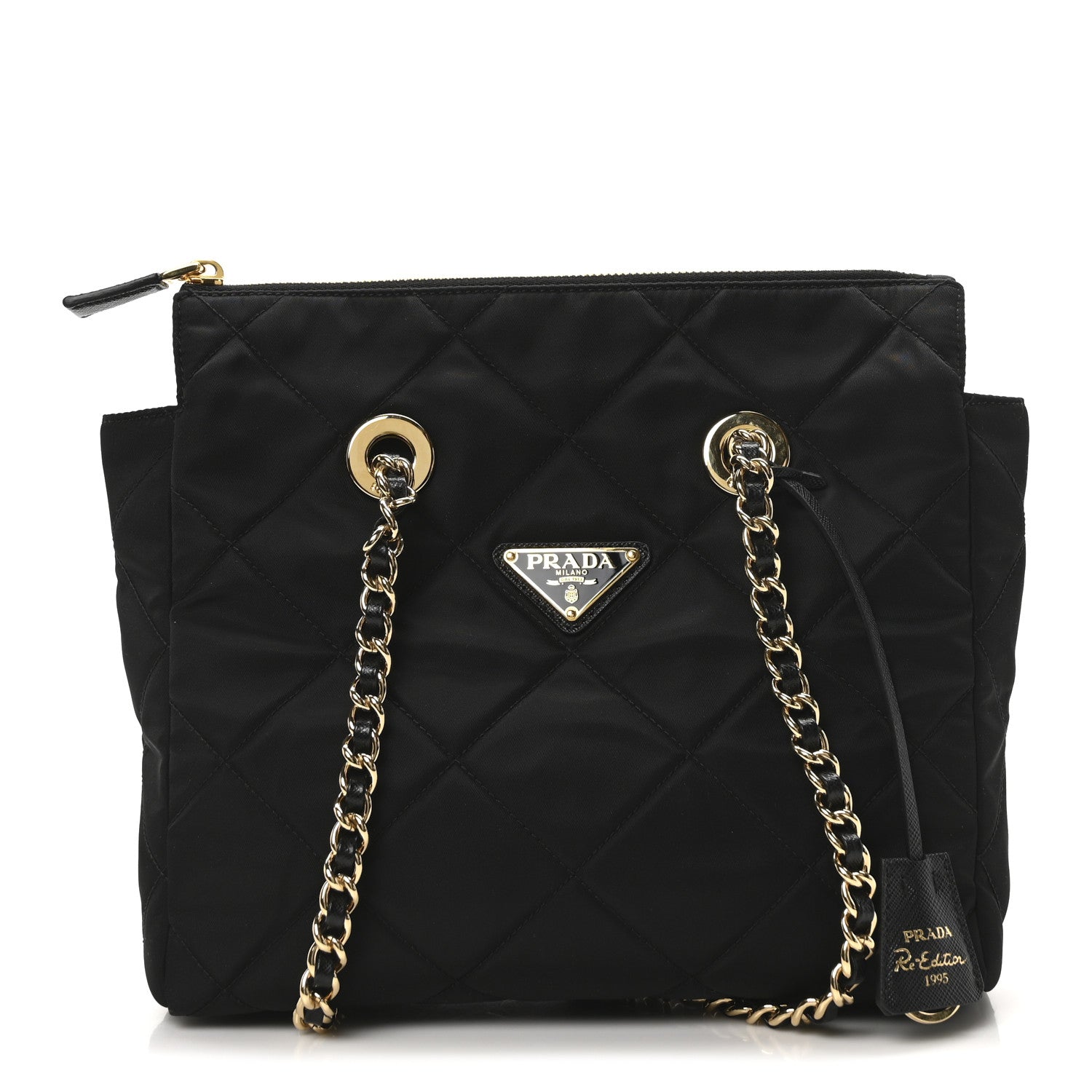Re-Nylon Saffiano Stitched Re-Edition 1995 Shoulder Bag Black