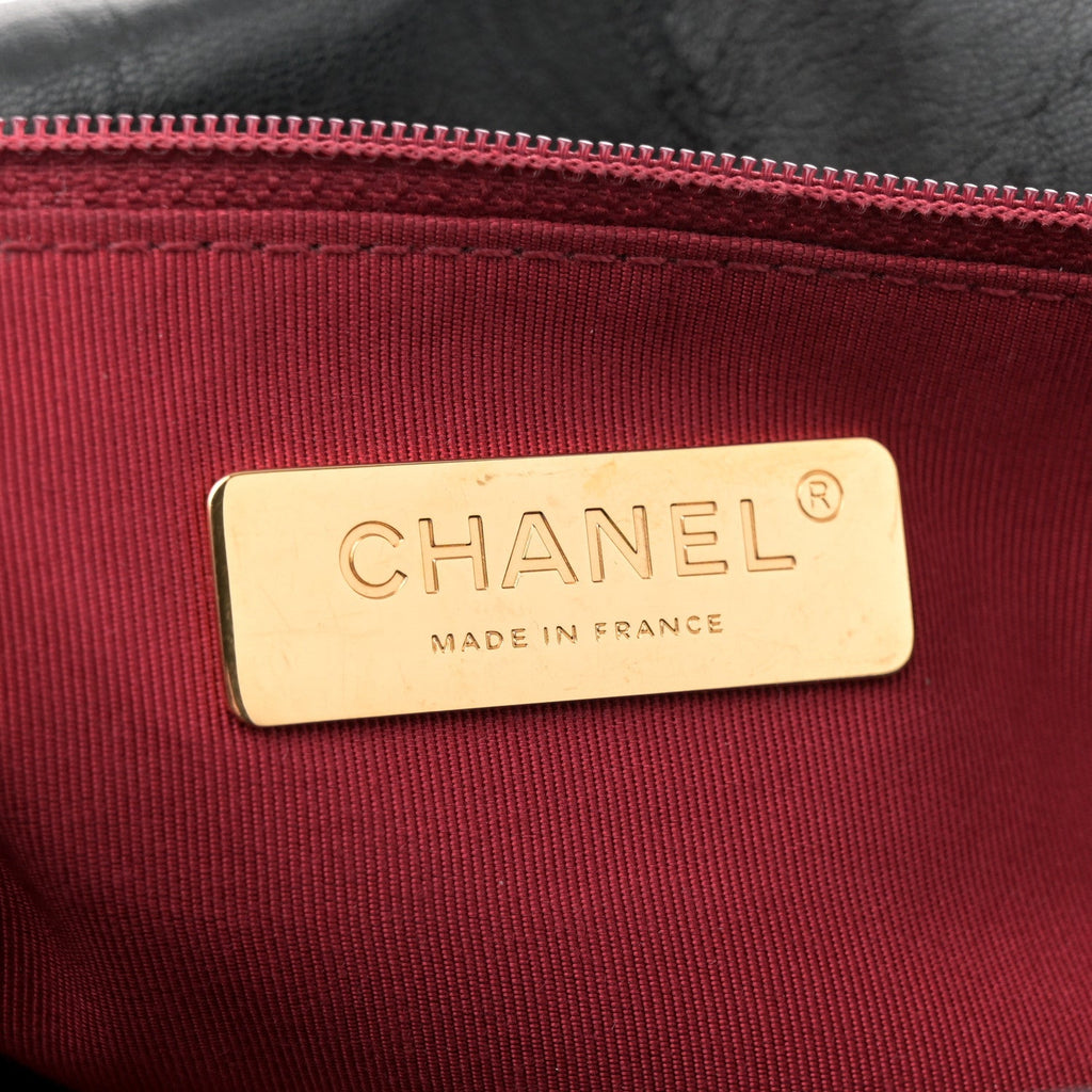 Goatskin Quilted Large Chanel 19 Flap Black