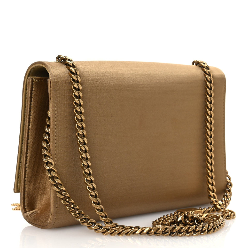 Satin Small Classic Monogram Kate Tassel Satchel Sahara Beige