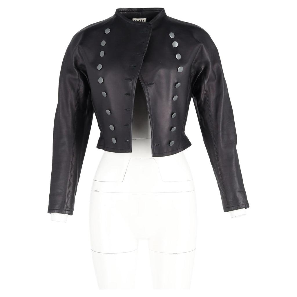 Alaïa Buttoned Jacket in Black Leather
