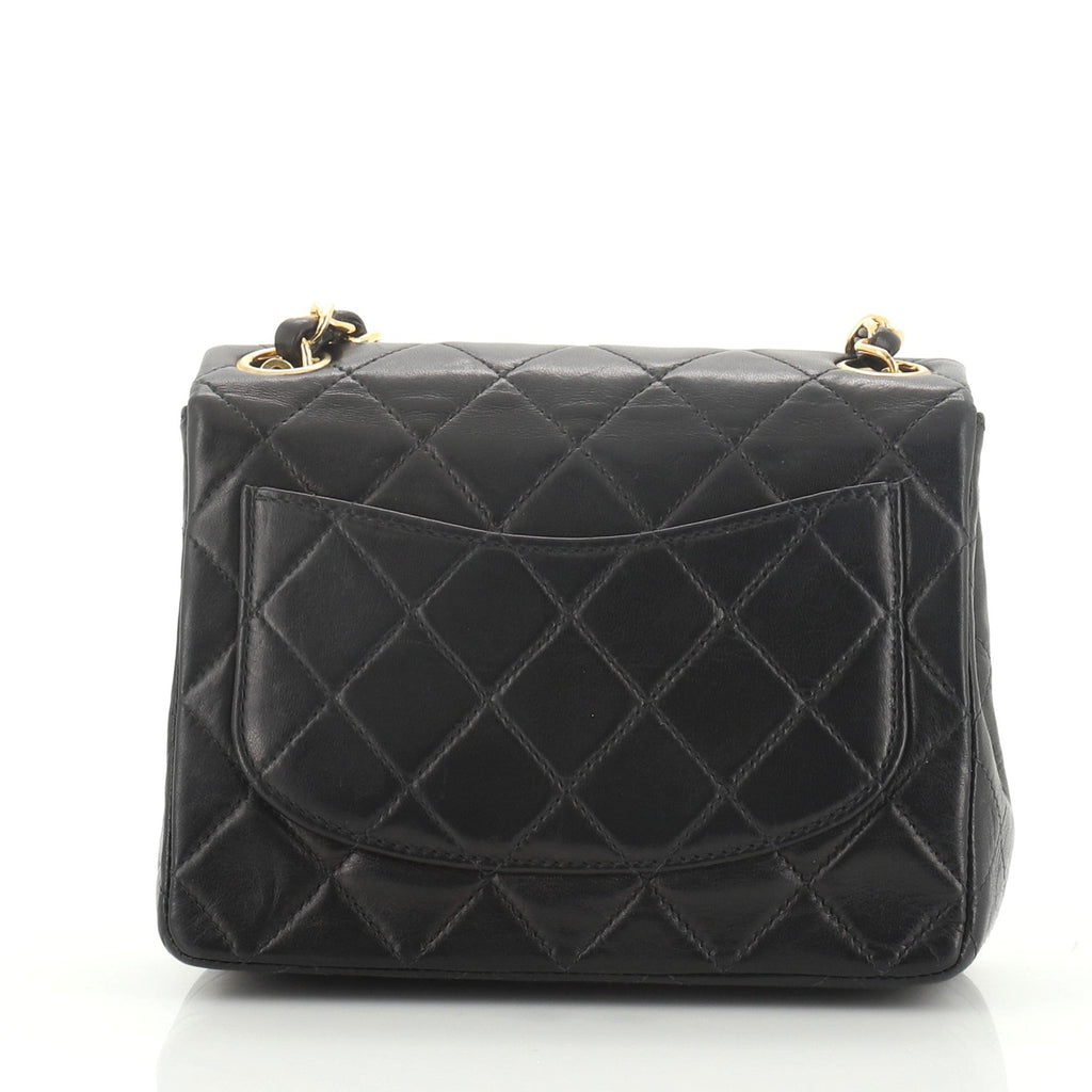 Vintage Square Classic Single Flap Bag Quilted Lambskin Mini