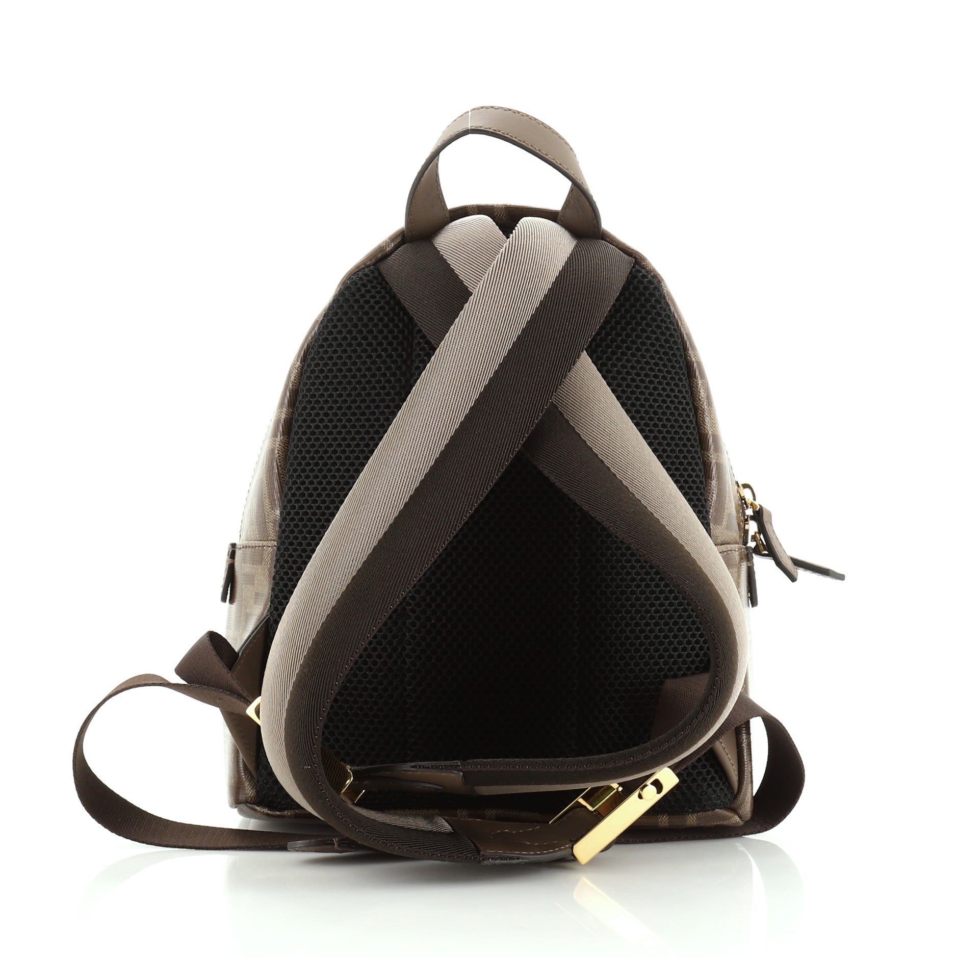 Mania Logo Backpack Zucca Coated Canvas Mini