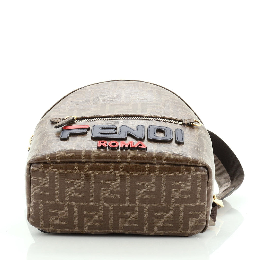 Mania Logo Backpack Zucca Coated Canvas Mini