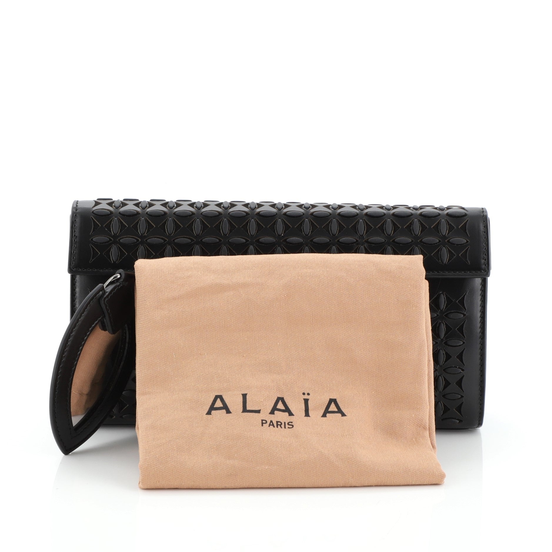 Flap Clutch Laser Cut Leather Small