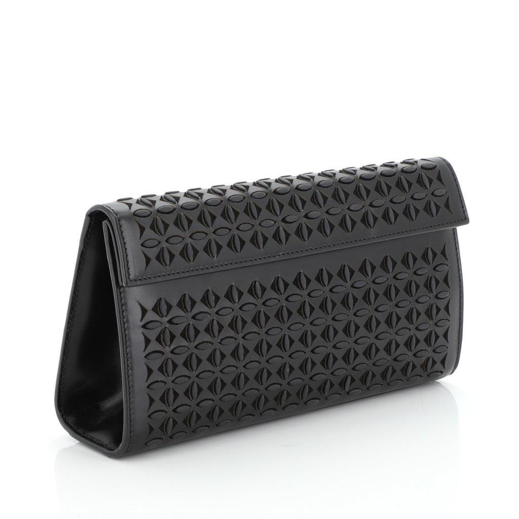 Flap Clutch Laser Cut Leather Small