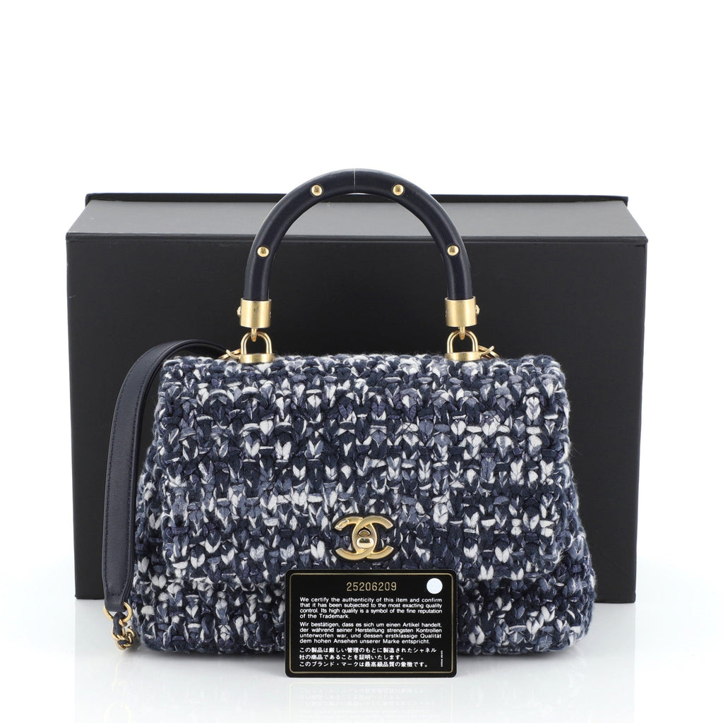 Coco Top Handle Bag Crochet with Lambskin Mini