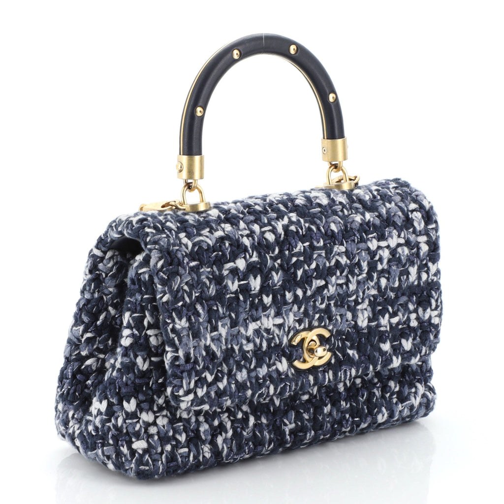 Coco Top Handle Bag Crochet with Lambskin Mini