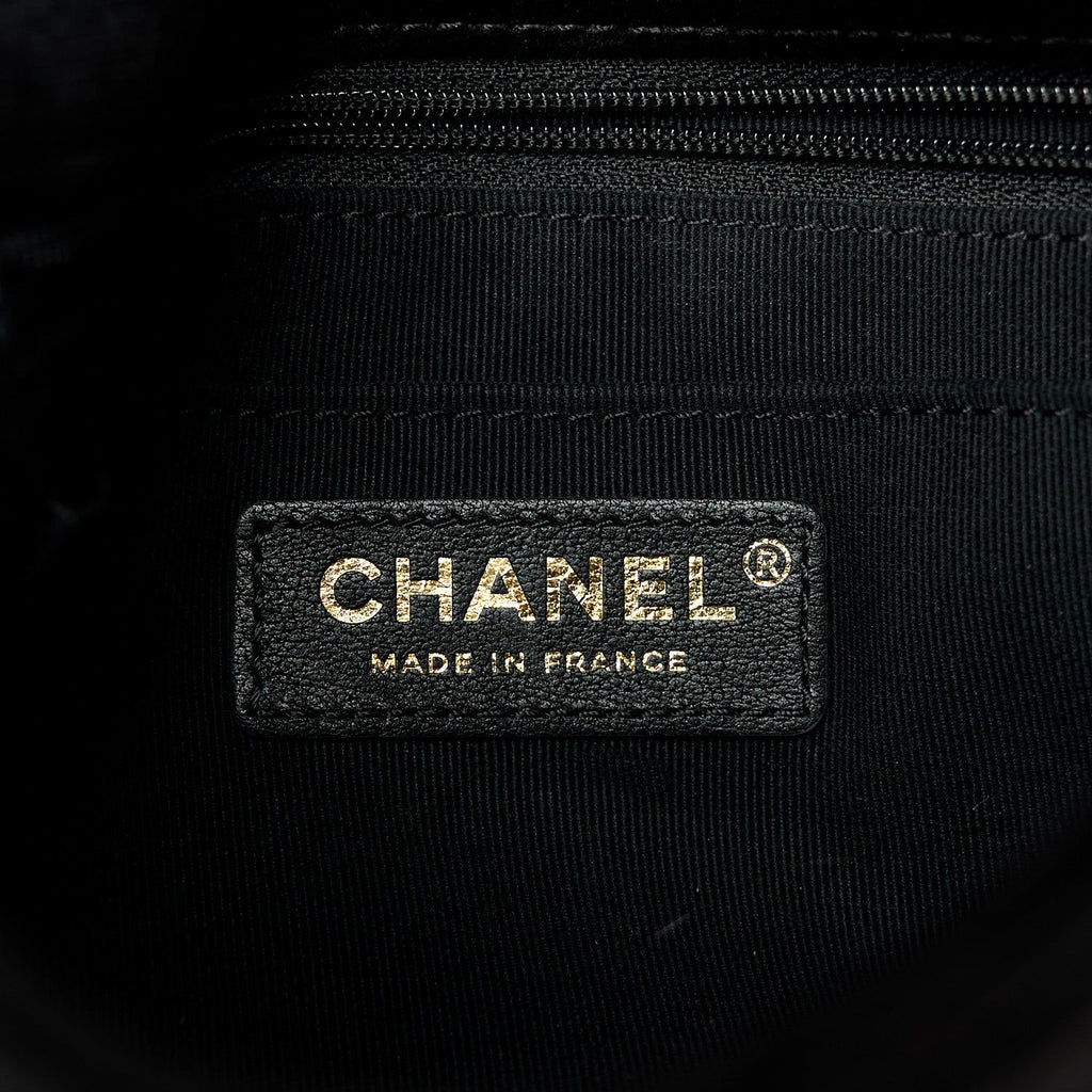 Velvet Quilted Double Frame Flap Black