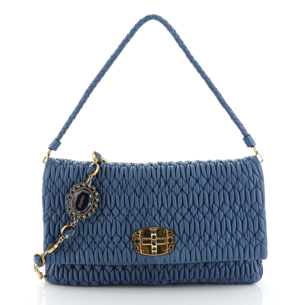Crystal Clutch Matelasse Leather Large
