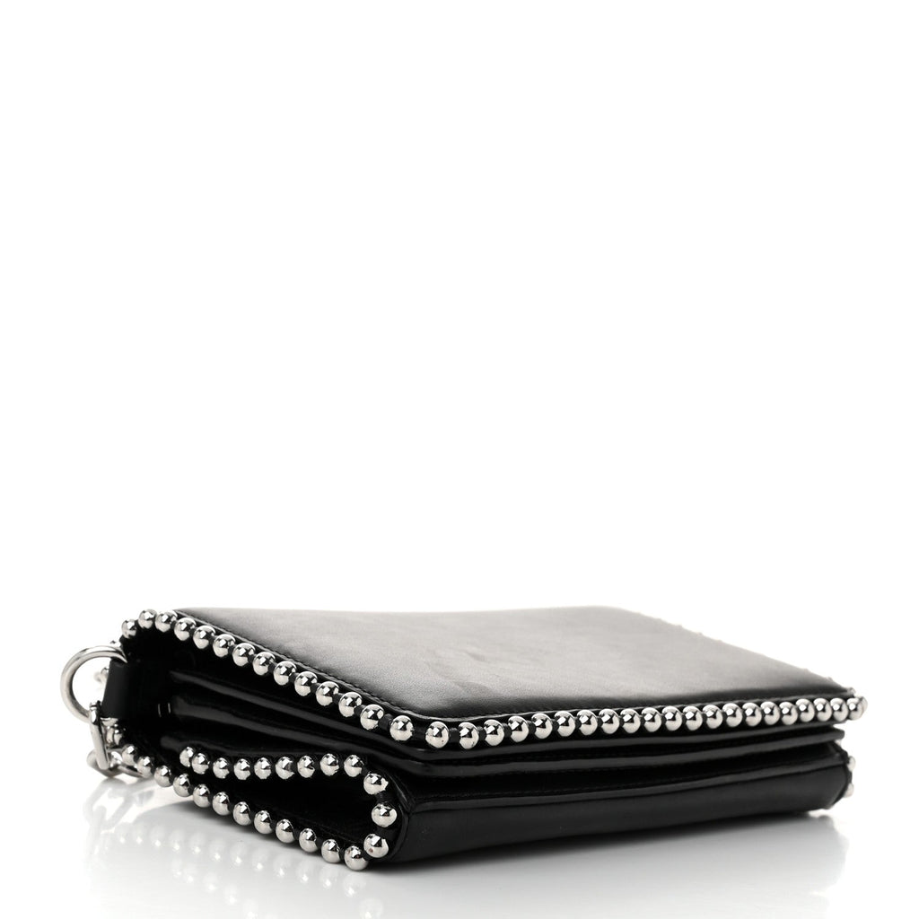 Calfskin Studded Attica Biker Shoulder Bag Black