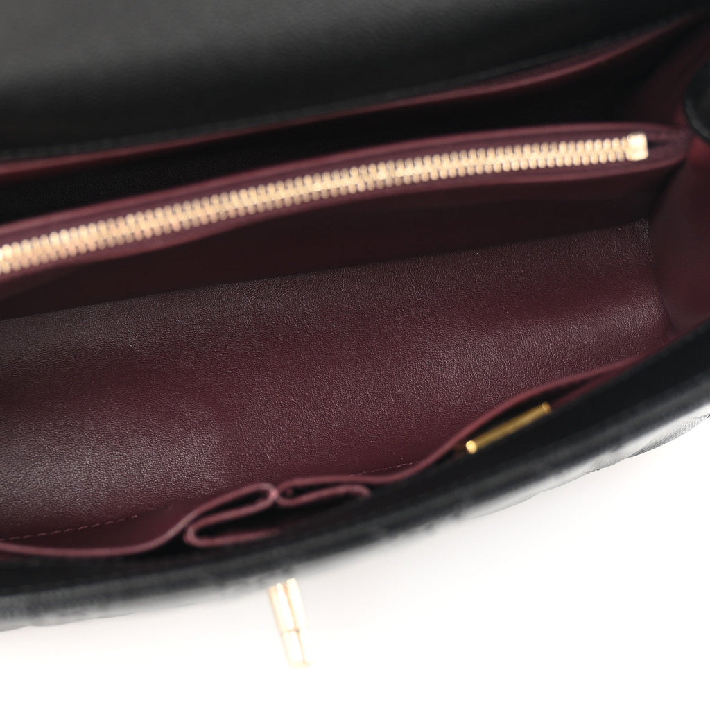 Caviar Quilted Small Coco Handle Flap Black