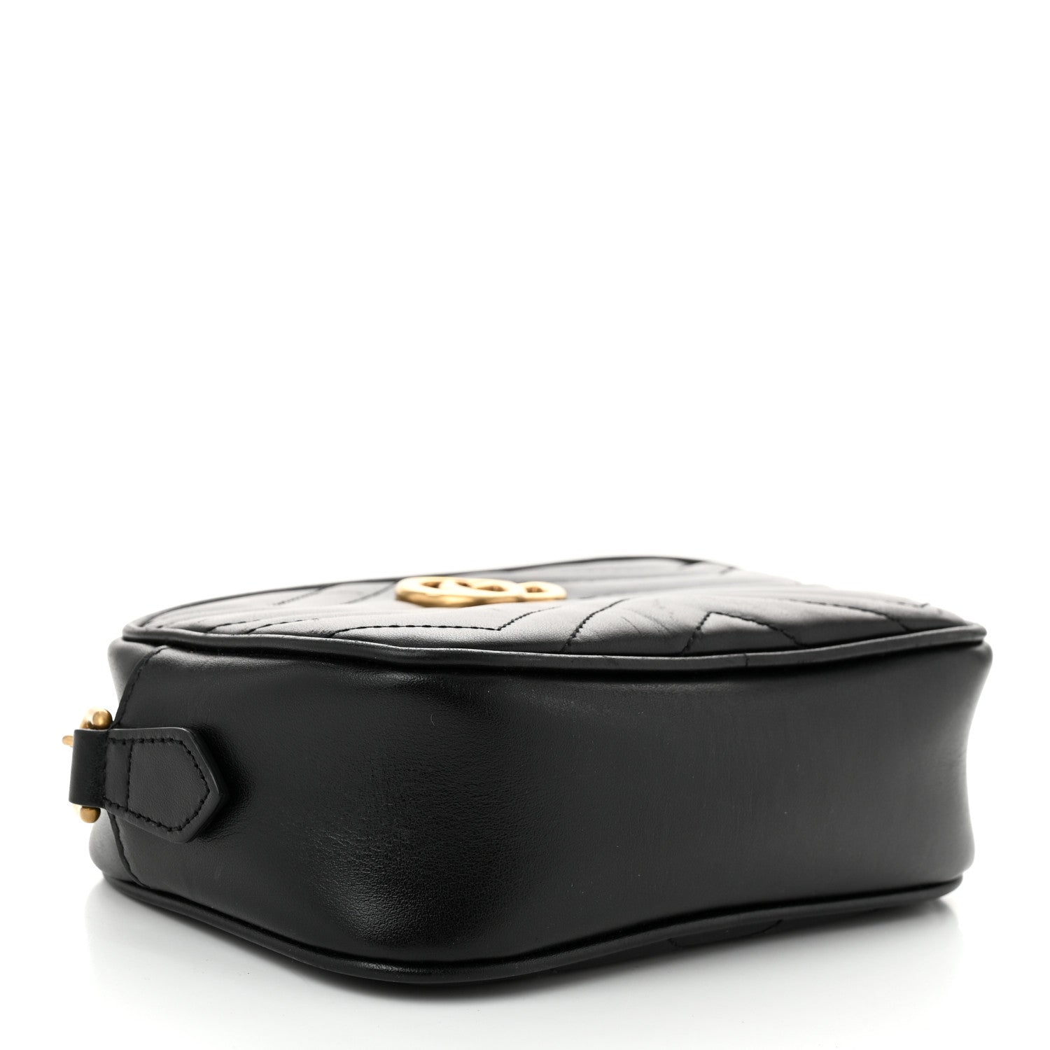 Calfskin Matelasse Mini GG Marmont Chain Shoulder Bag Black