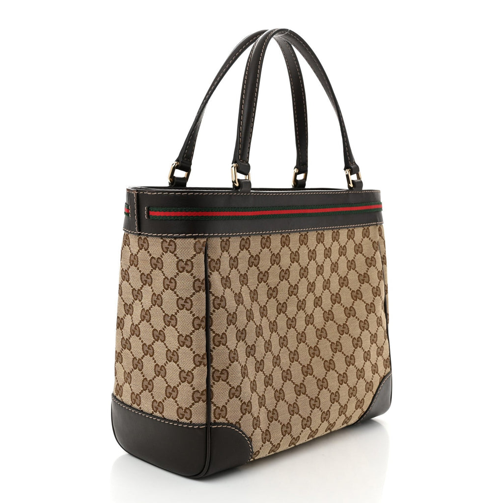 Monogram Web Medium Mayfair Tote Dark Brown