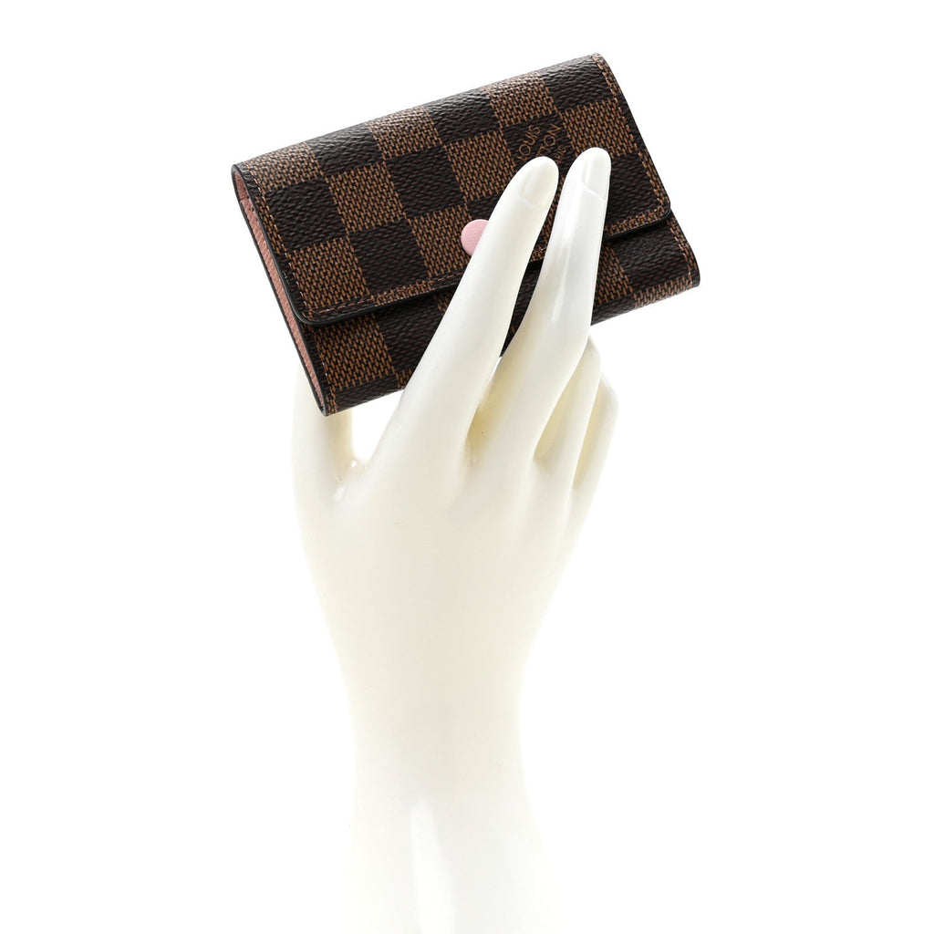Damier Ebene Multicles 6 Key Holder Rose Ballerine