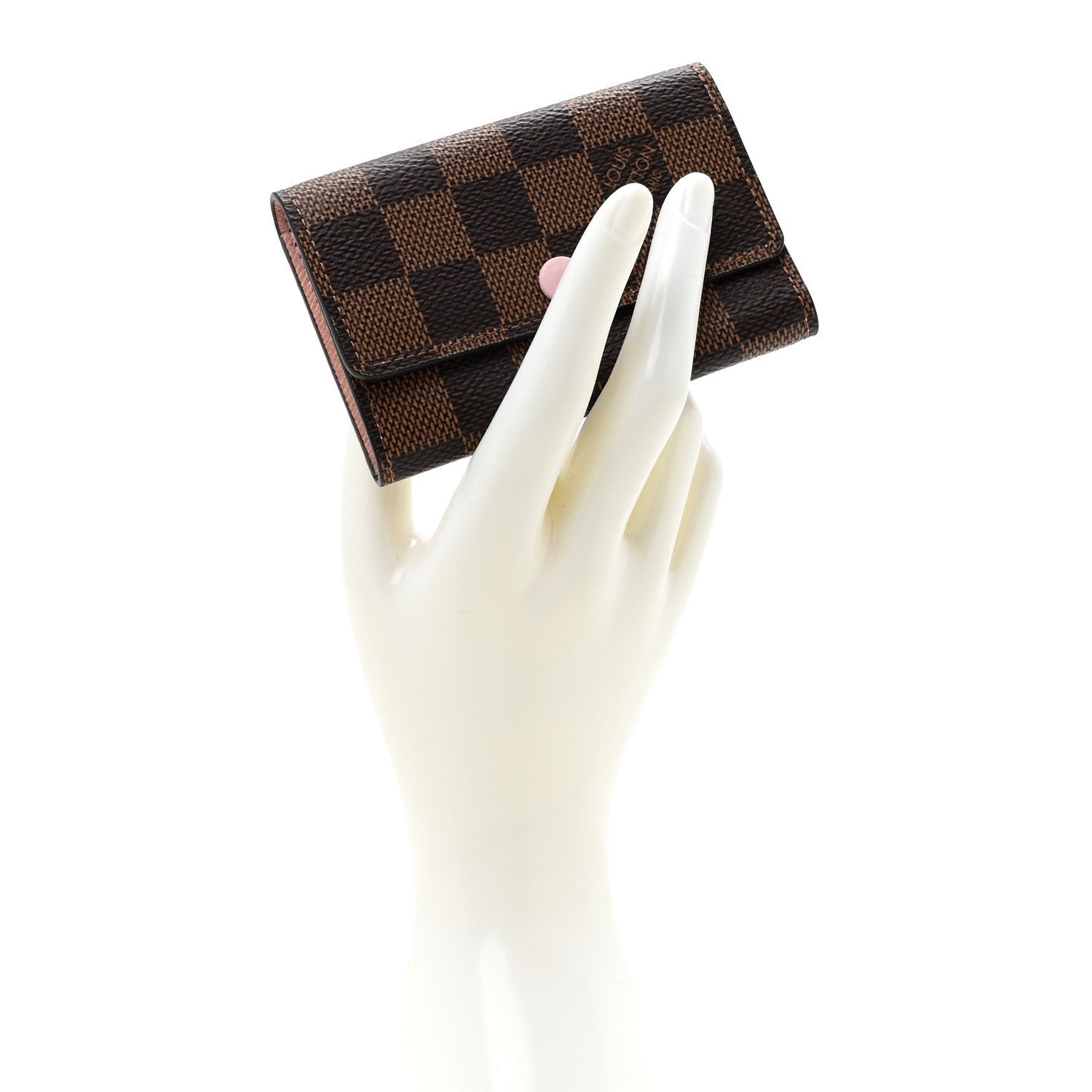 Damier Ebene Multicles 6 Key Holder Rose Ballerine