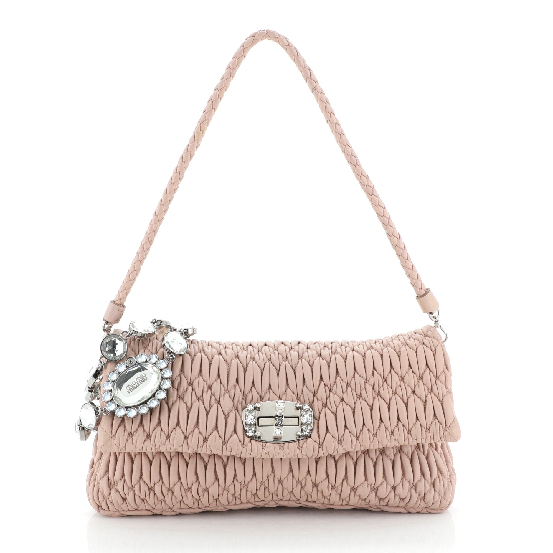 Crystal Clutch Matelasse Leather Medium