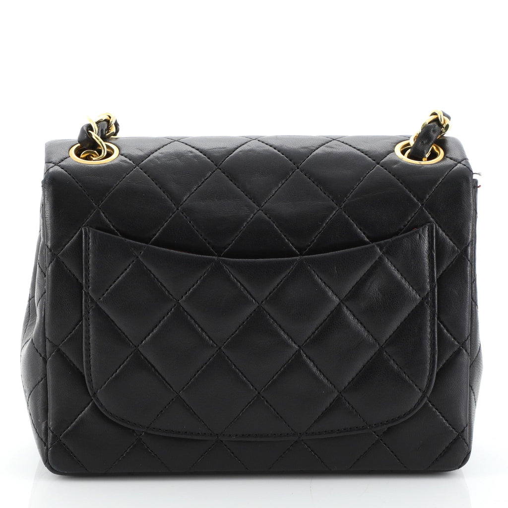 Vintage Square Classic Single Flap Bag Quilted Lambskin Mini