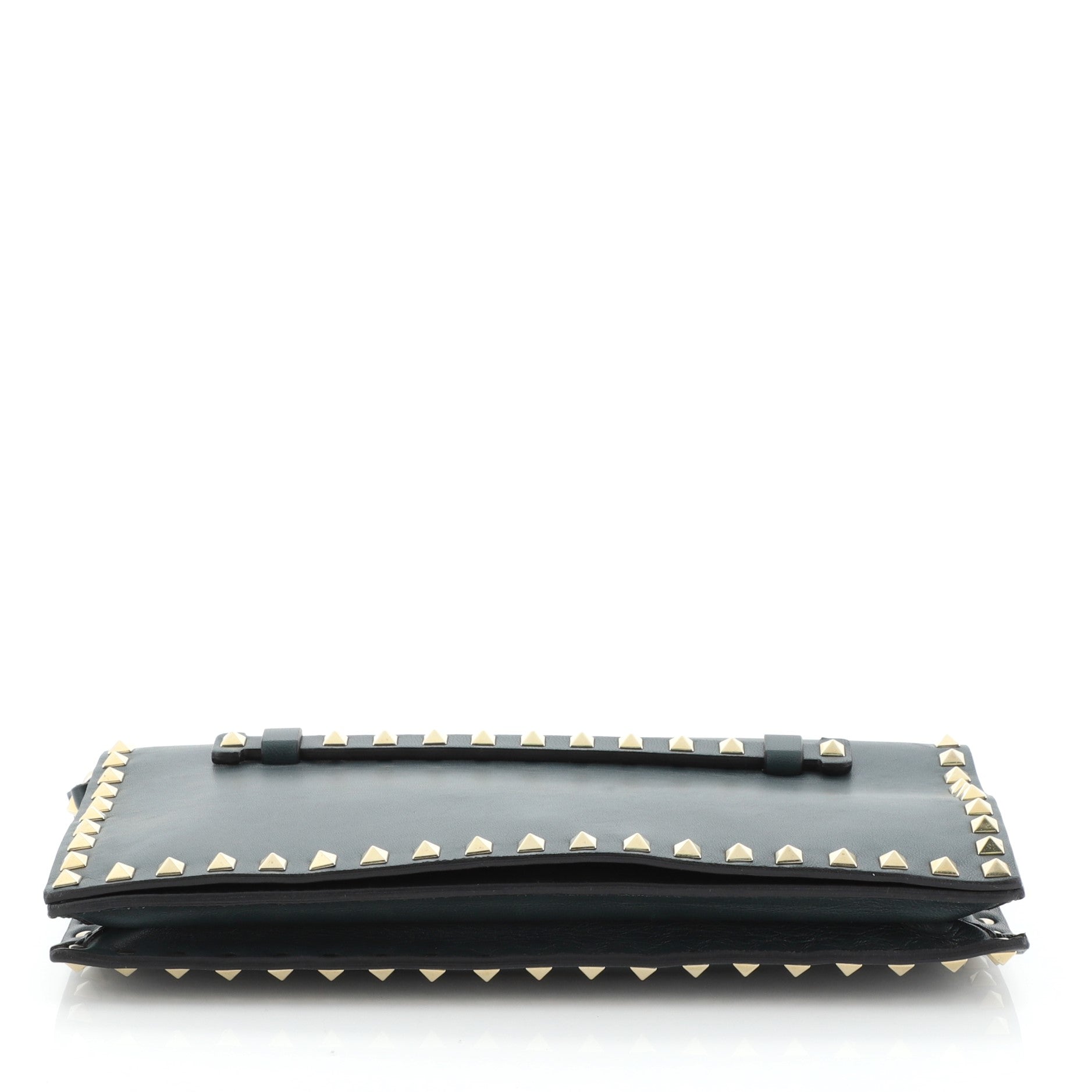Rockstud Flap Clutch Leather