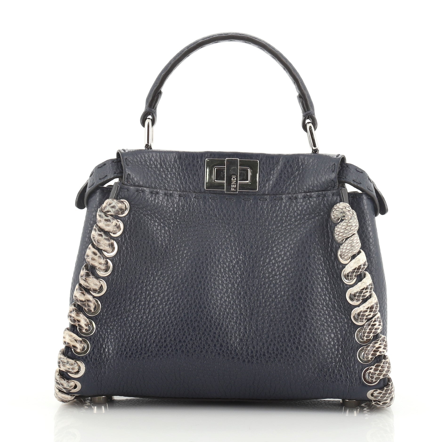 Selleria Peekaboo Bag Leather with Python Whipstitch Mini
