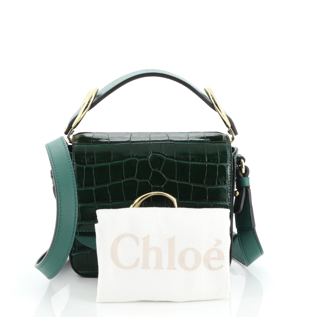 C Crossbody Bag Crocodile Embossed Leather Mini