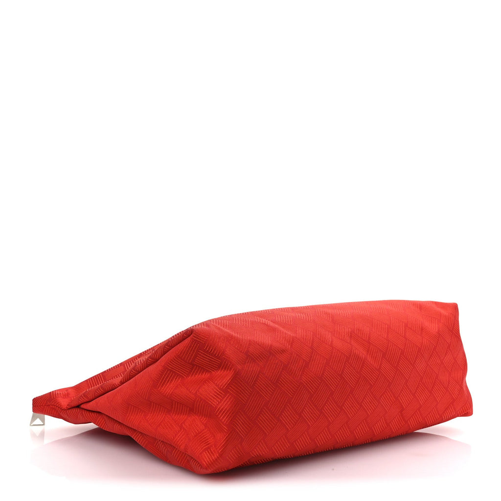 Econyl Jacquard Nylon Intreccio Zip Pouch Clutch Tomato