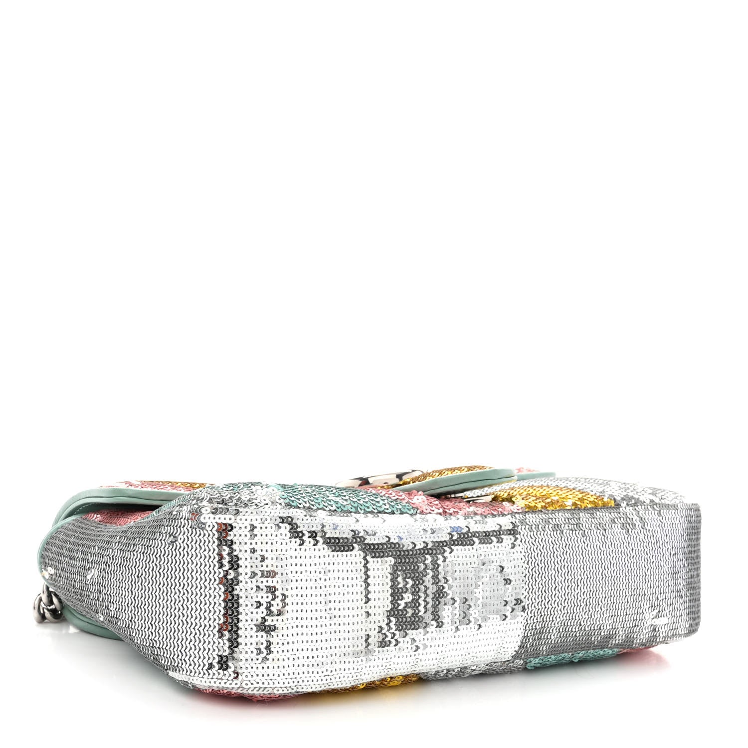 Sequin Satin Calfskin Matelasse Diagonal Small GG Marmont Shoulder Bag Grigio Argento Verde Chiaro Rosa Giallo Light Water Green