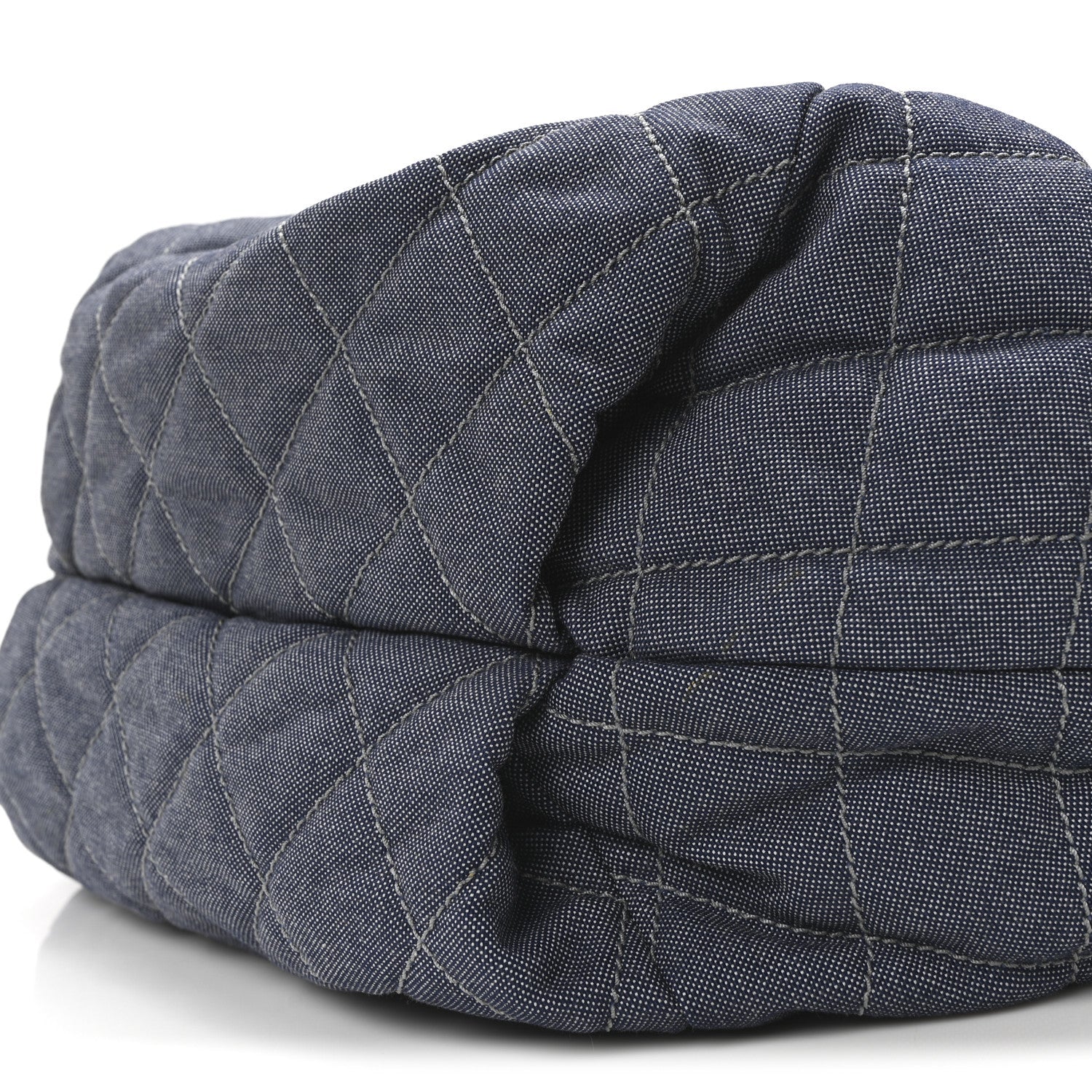Denim Quilted Large Stretch Spirit Cabas Tote Blue