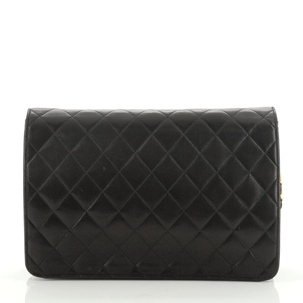Vintage Clutch with Chain Quilted Leather Medium