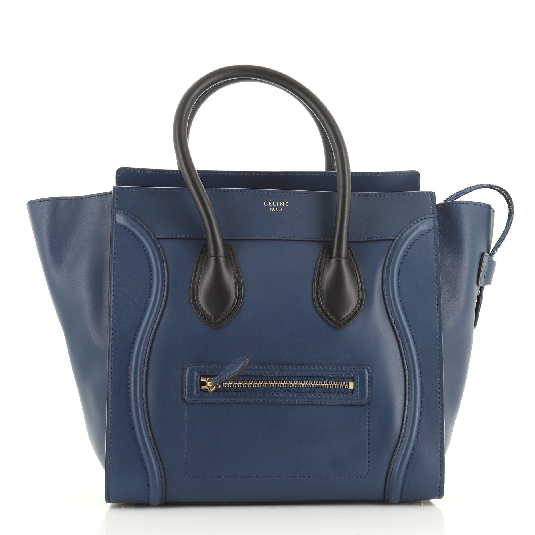 Bicolor Luggage Bag Leather Mini
