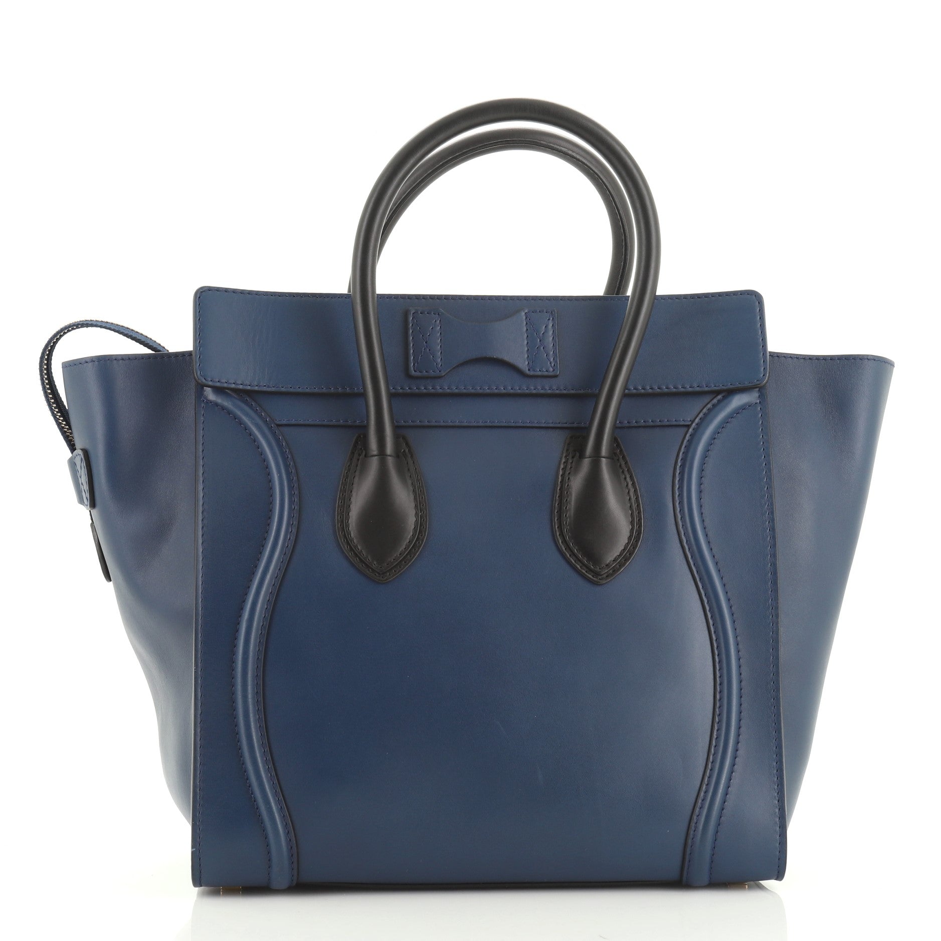 Bicolor Luggage Bag Leather Mini