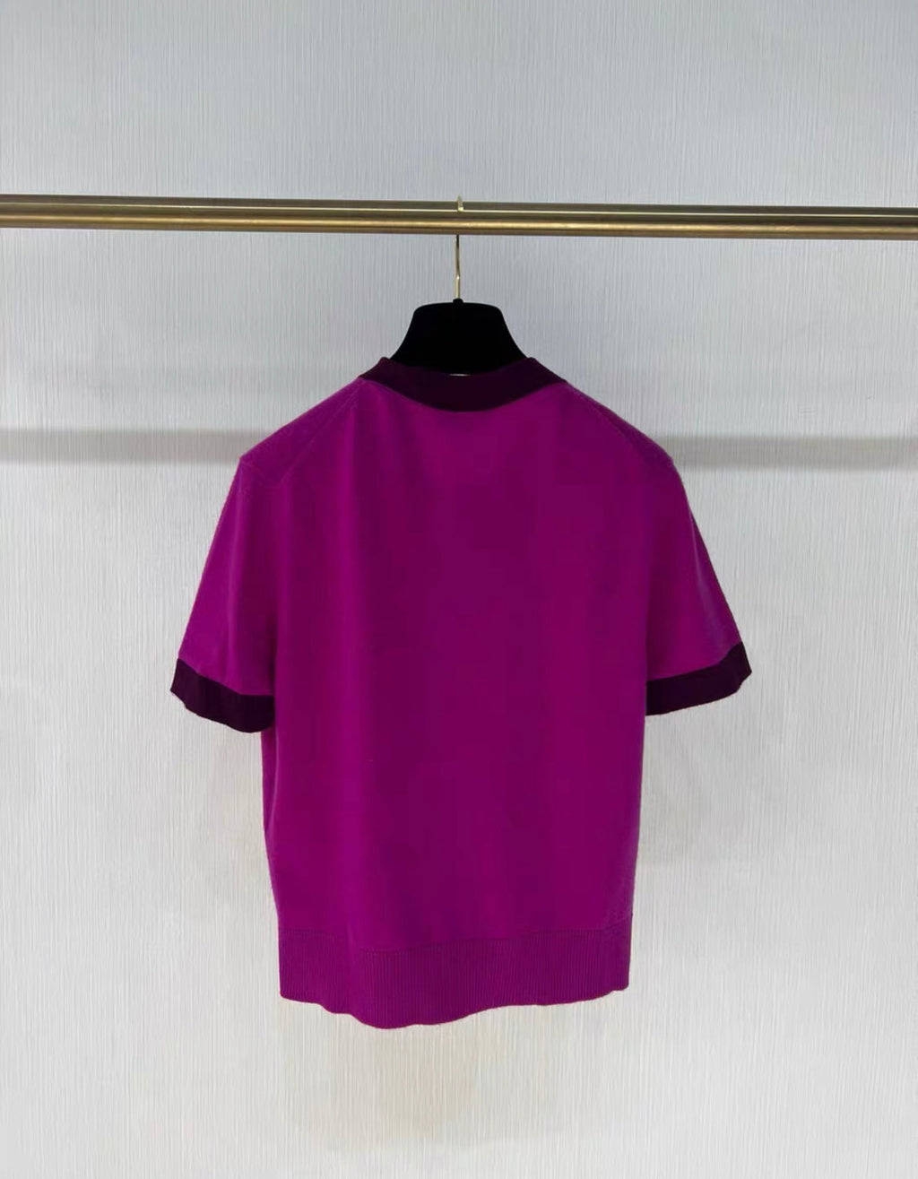 Chanel purple Gold Button Cashmere igan size 36