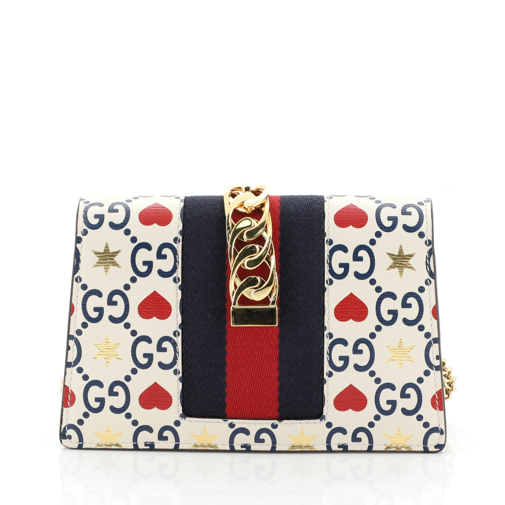 Sylvie Chain Shoulder Bag Printed Leather Super Mini