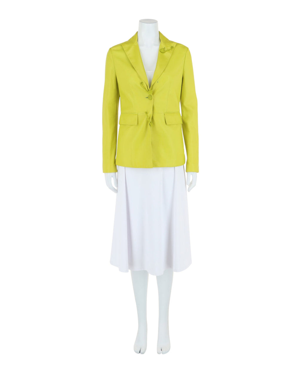 Safety Pin Single-Breasted Leather Blazer