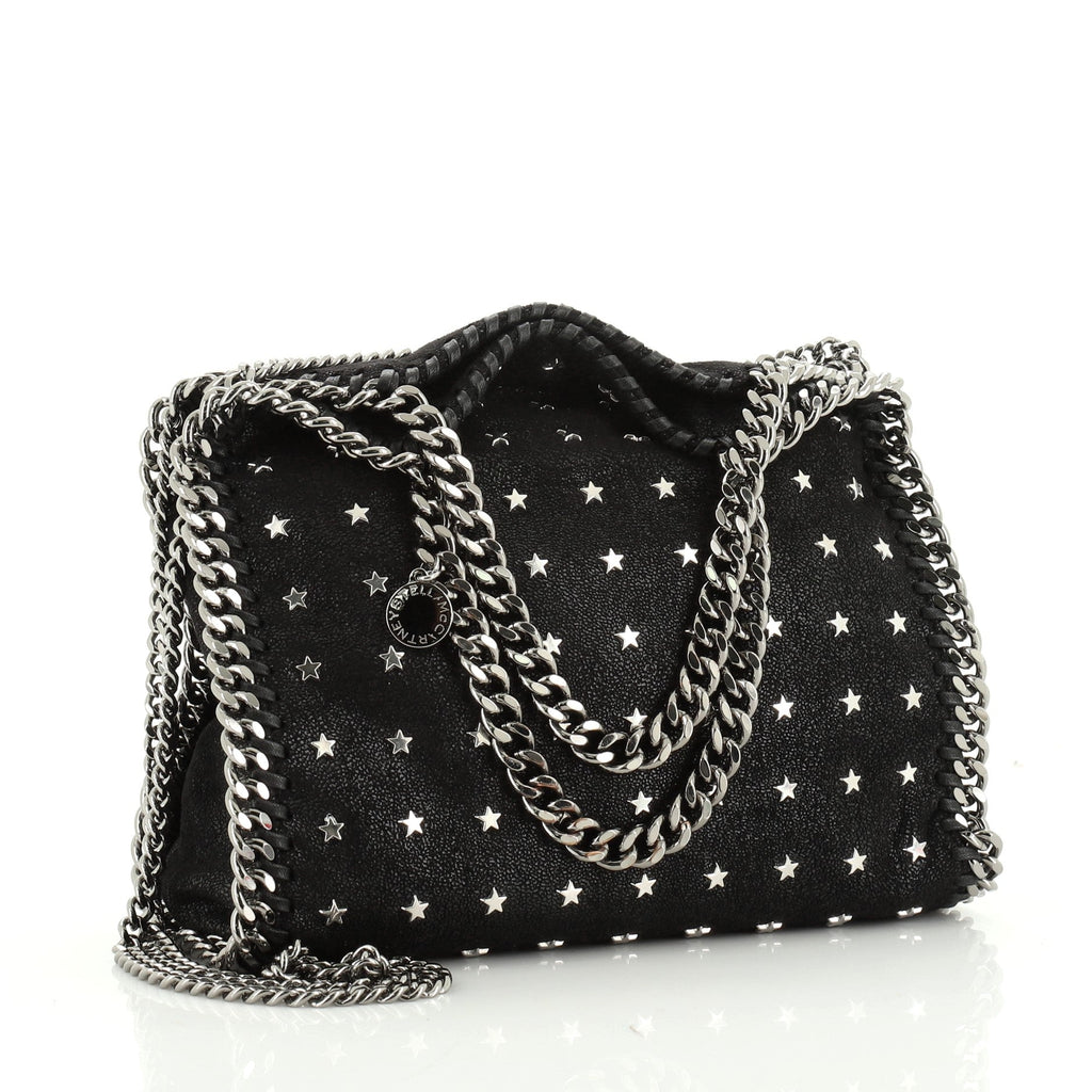 Falabella Fold Over Crossbody Bag Studded Shaggy Deer Mini