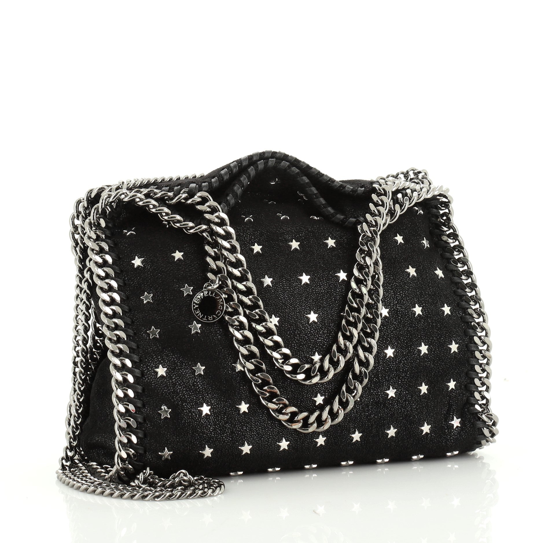 Falabella Fold Over Crossbody Bag Studded Shaggy Deer Mini