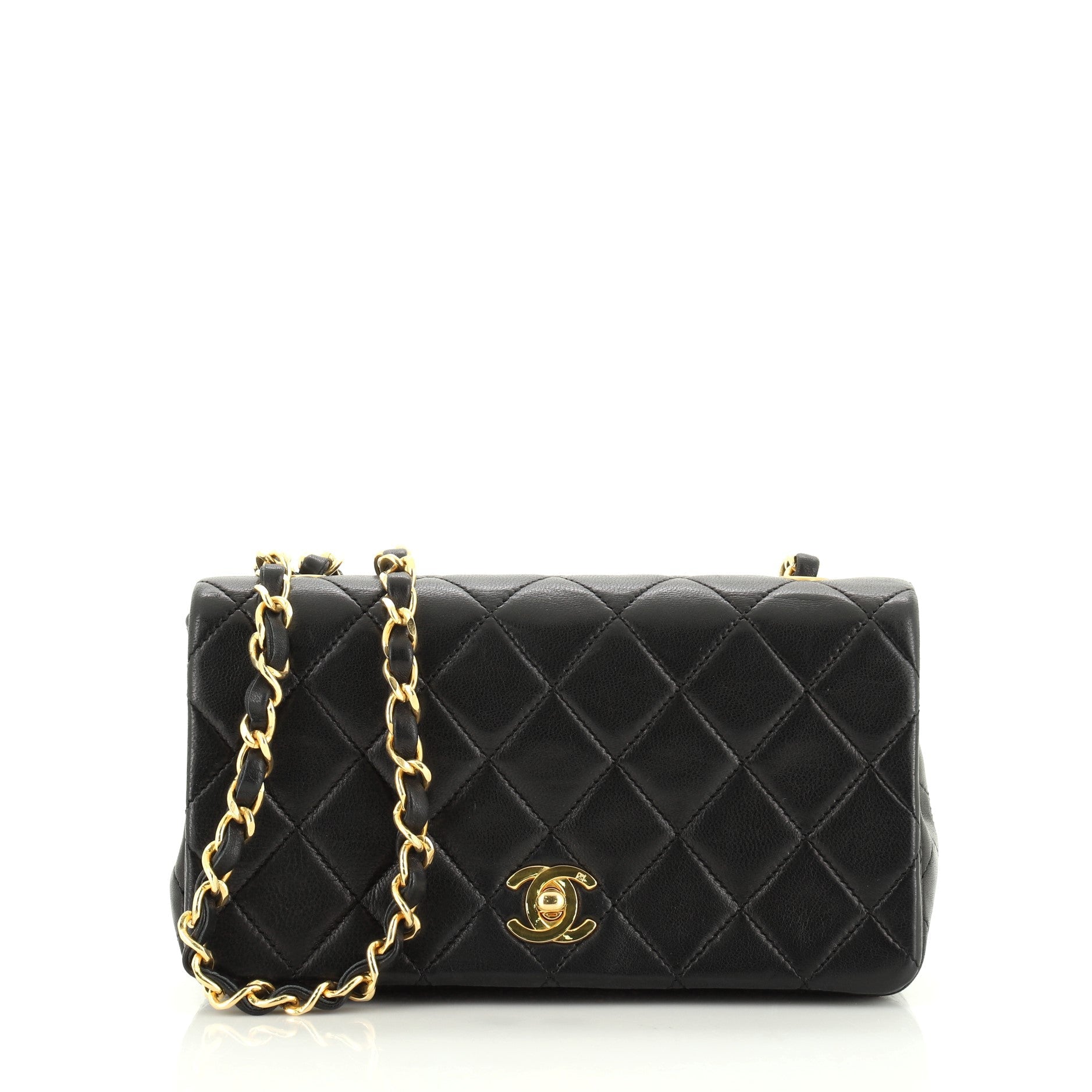Vintage 3 Way Full Flap Bag Quilted Lambskin Mini
