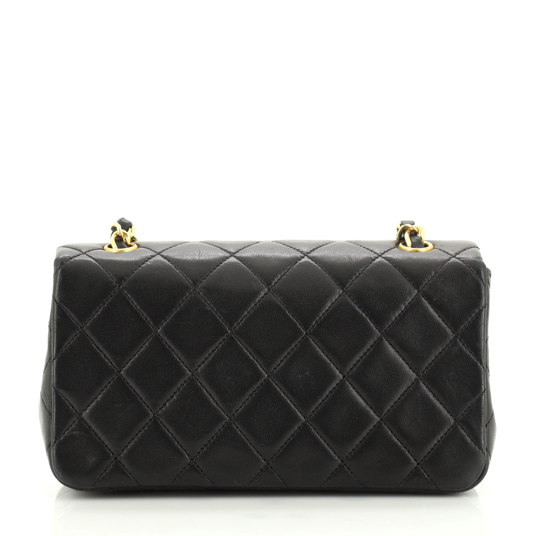 Vintage 3 Way Full Flap Bag Quilted Lambskin Mini
